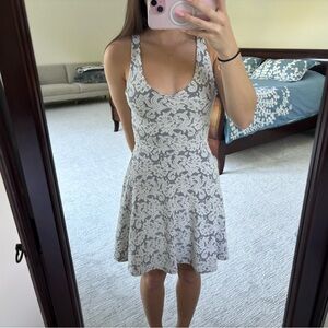 Abercrombie & Fitch Black and White Fit and Flare Mini Dress